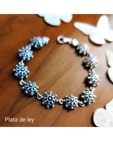 MINOPLATA PULSERA DE PLATA CHARRO CON MOSQUETÓN