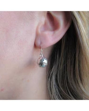 MINOPLATA PENDIENTES DE PLATA 12 MM CON TALLA BALÓN