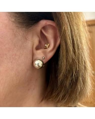 MINOPLATA PENDIENTES DE PLATA LISA MEDIA BOLA 14 MM
