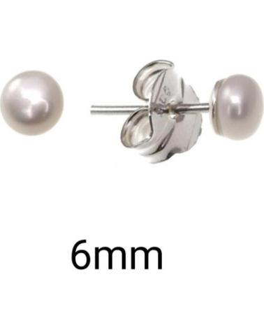 MINOPLATA PENDIENTES DE PLATA DE LEY CON PERLA BOTÓN 6 MM