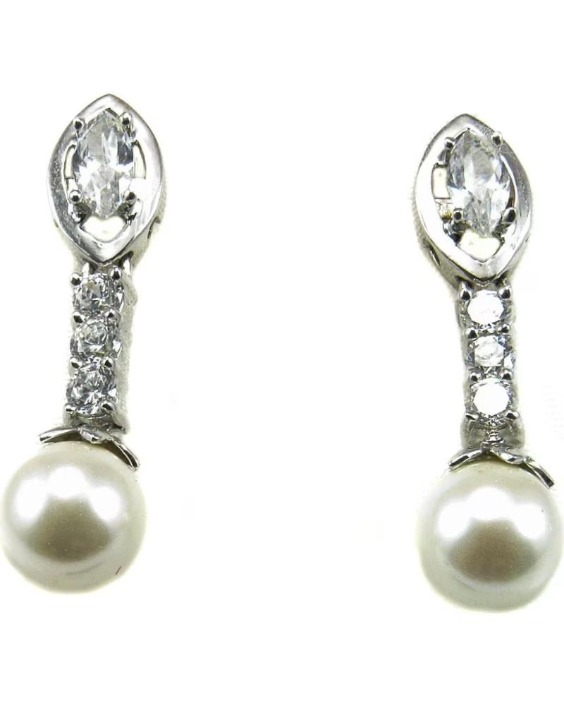 MINOPLATA PENDIENTES DE PLATA CON PERLAS Y CIRCONITAS