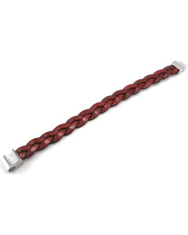 MINOPLATA PULSERA DE PIEL TRENZADA COLOR BURDEOS