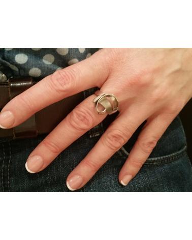 MINOPLATA ANILLO DE PLATA RODIADA CON ACABADO BRILLO Y SATINADO