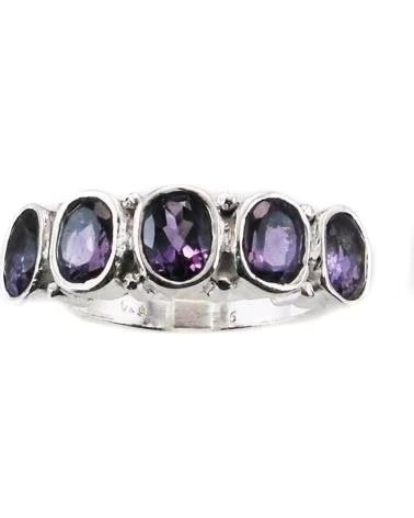 MINOPLATA BAGUE EN ARGENT STERLING AVEC AMÉTHYSTES