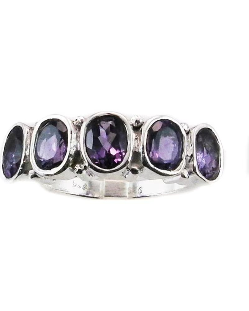 MINOPLATA BAGUE EN ARGENT STERLING AVEC AMÉTHYSTES