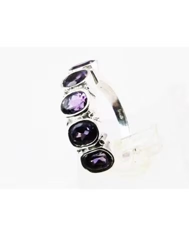 MINOPLATA BAGUE EN ARGENT STERLING AVEC AMÉTHYSTES