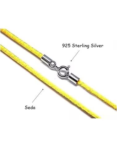 MINOPLATA GELBES SEIDENBAND MIT STERLINGSILBERVERSCHLUSS 40 CM