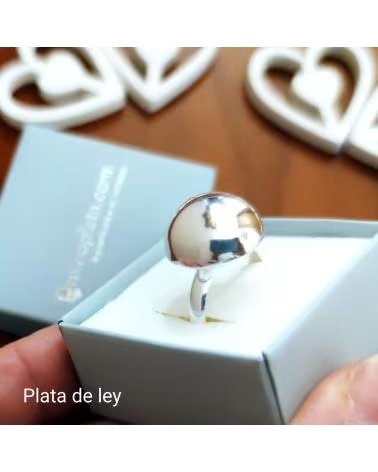 MINOPLATA ANILLO DE MEDIA BOLA 16 MM EN PLATA DE LEY