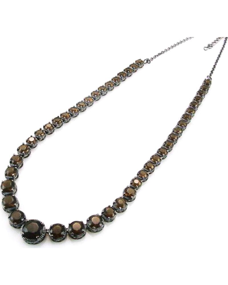 MINOPLATA COLLAR DE PLATA Y RODIO NEGRO CON CIRCONITAS COFFEE