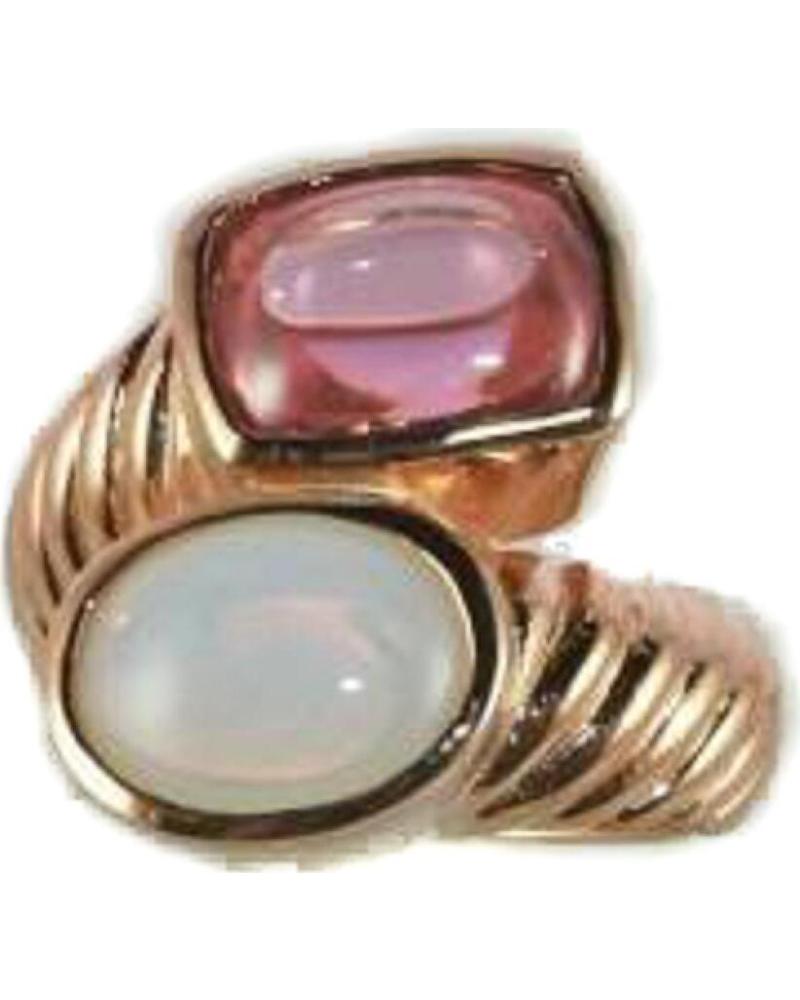 MINOPLATA SORTIJA DE PLATA ROSA CON PIEDRAS BLANCO Y