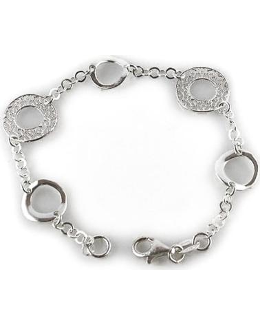 MINOPLATA PULSERA DE PLATA DE LEY CON CÍRCULOS CALADOS