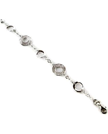 MINOPLATA PULSERA DE PLATA DE LEY CON CÍRCULOS CALADOS