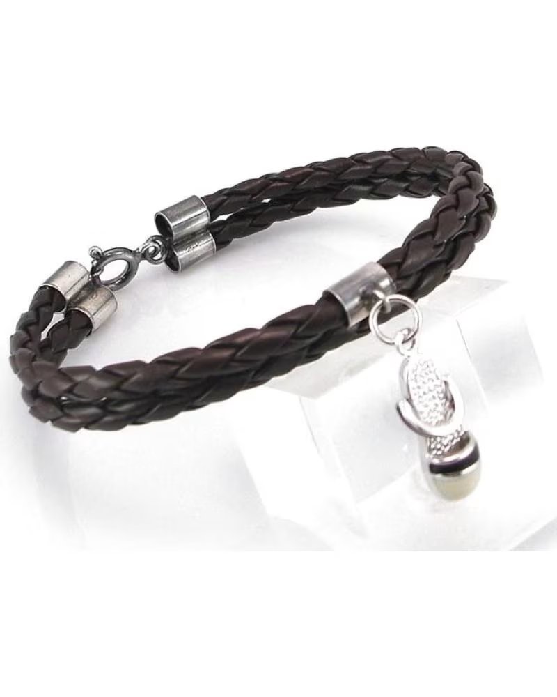 MINOPLATA BRACCIALE IN CORDA INTRECCIATA CON CHARM IN ARGENTO STERLING