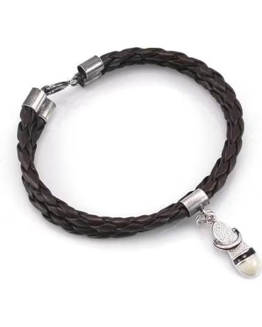 MINOPLATA BRACCIALE IN CORDA INTRECCIATA CON CHARM IN ARGENTO STERLING