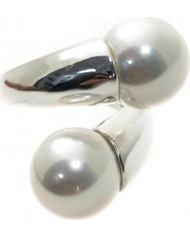 MINOPLATA SORTIJA DE PLATA DE LEY CON DOBLE PERLA DE 12 MM