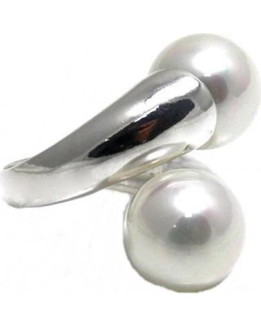 MINOPLATA SORTIJA DE PERLAS DE 12 MM EN PLATA DE LEY