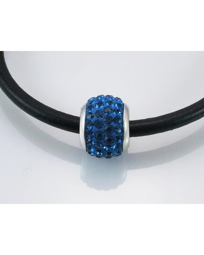 MINOPLATA ABALORIO DE PLATA DE LEY Y CRISTAL 4 AZUL