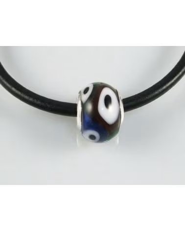 MINOPLATA CHARM OCCHIO DI DIO IN VETRO DI MURANO E ARGENTO STERLING