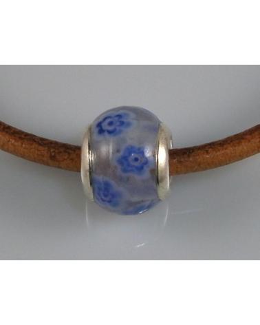 MINOPLATA ENTREPIEZA MURANO TRANSPARENTE CON FLORES AZULES