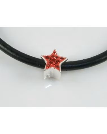 MINOPLATA ABALORIO ESTRELLA PLATA Y CRISTAL ROJO