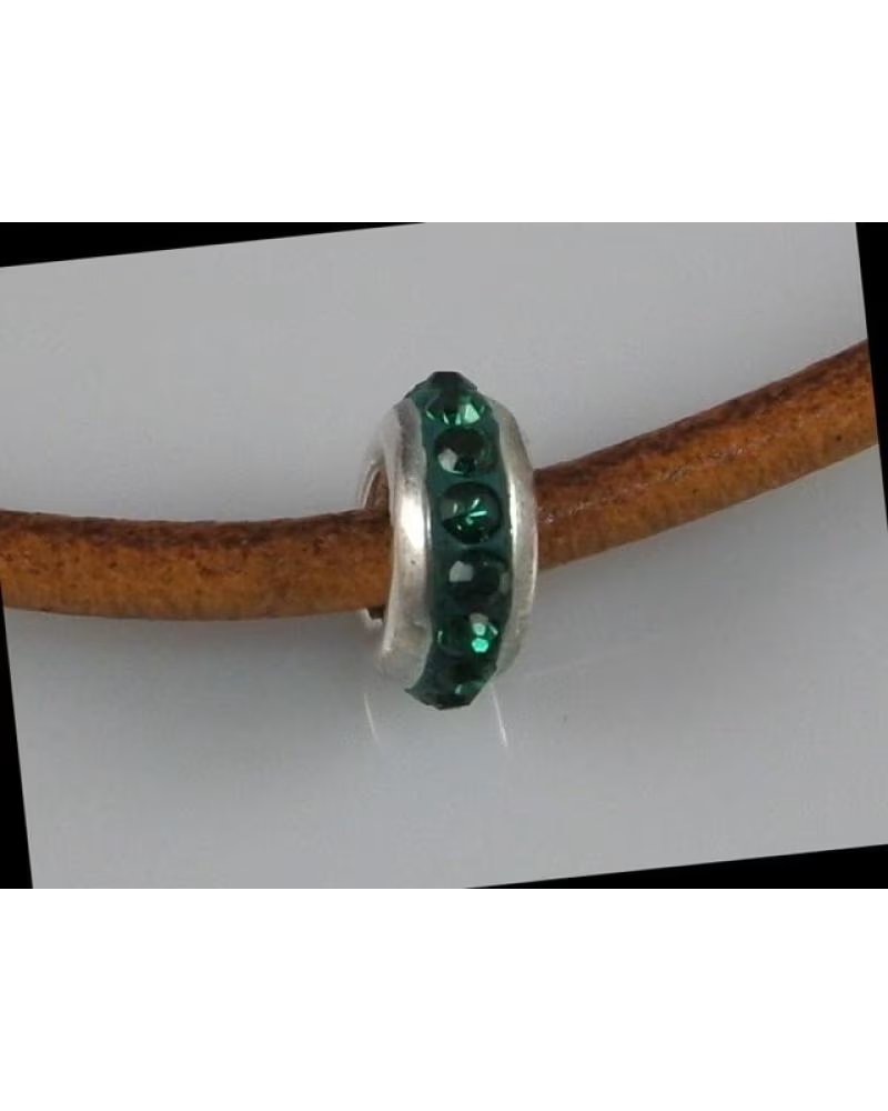 MINOPLATA ABALORIO DE PLATA CRISTAL VERDE 1