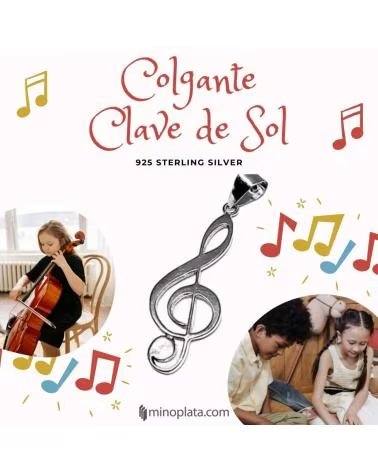 MINOPLATA COLGANTE CLAVE DE SOL EN PLATA DE LEY