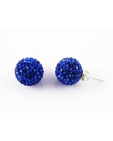 MINOPLATA PENDIENTES DE PLATA CON CRISTALES AZULES 12 MM