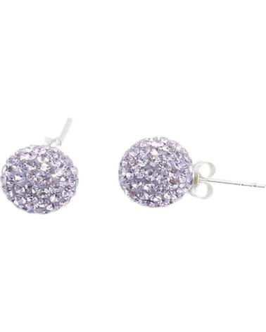 MINOPLATA PENDIENTES DE PLATA DE LEY Y CRISTAL 10 MM VIOLETA