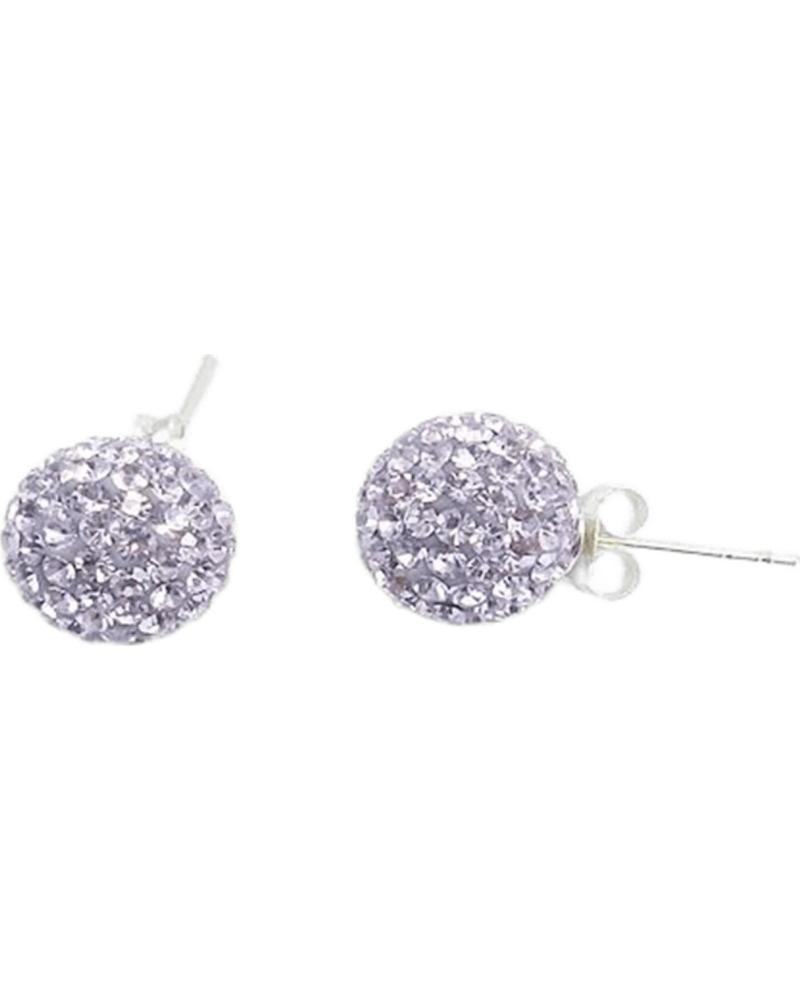 MINOPLATA PENDIENTES DE PLATA DE LEY Y CRISTAL 10 MM VIOLETA