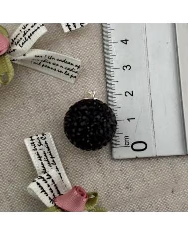 MINOPLATA RICHIAMO DEGLI ANGELI IN ARGENTO E CRISTALLO NERO 18 MM