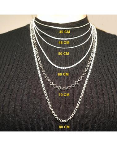 MINOPLATA CORDÓN DE SEDA VIOLETA CON CIERRE DE PLATA 45CM