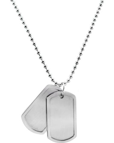 MINOPLATA COLLAR DE ACERO CON DOBLE PLACA MATE