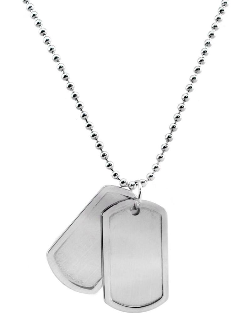 MINOPLATA COLLAR DE ACERO CON DOBLE PLACA MATE