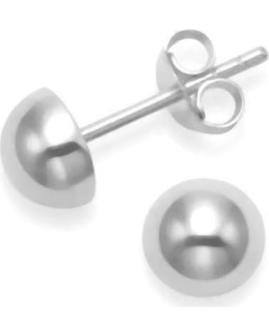 MINOPLATA PENDIENTES MEDIA BOLA 8 MM EN PLATA DE LEY
