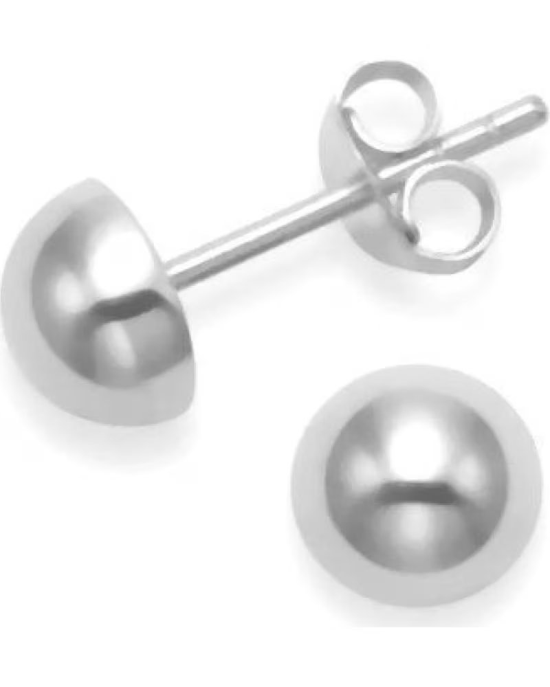 MINOPLATA PENDIENTES MEDIA BOLA 8 MM EN PLATA DE LEY