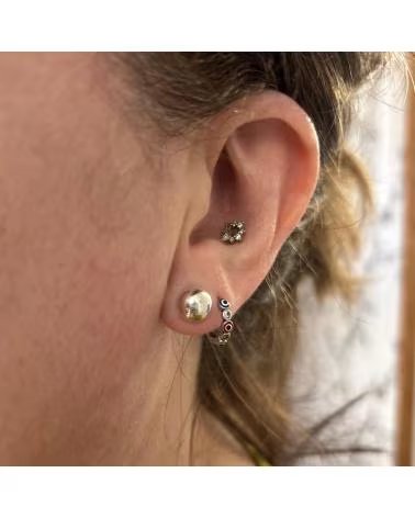 MINOPLATA PENDIENTES MEDIA BOLA 8 MM EN PLATA DE LEY