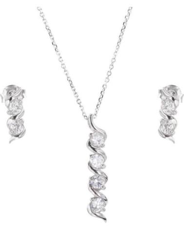 MINOPLATA CONJUNTO DE GARGANTILLA Y PENDIENTES EN PLATA DE LEY CON CIRCONITAS