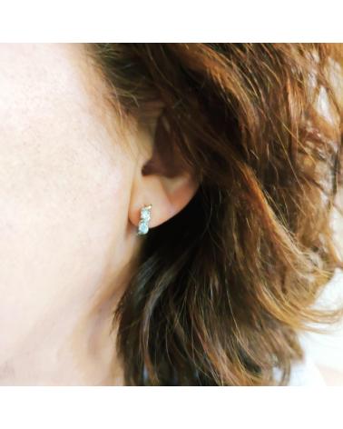 MINOPLATA CONJUNTO DE GARGANTILLA Y PENDIENTES EN PLATA DE LEY CON CIRCONITAS
