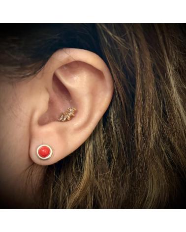 MINOPLATA PENDIENTES DE PLATA DE LEY CON CORAL DE 5 MM