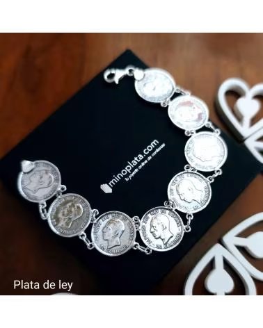 MINOPLATA PULSERA DE MONEDAS EN PLATA DE LEY