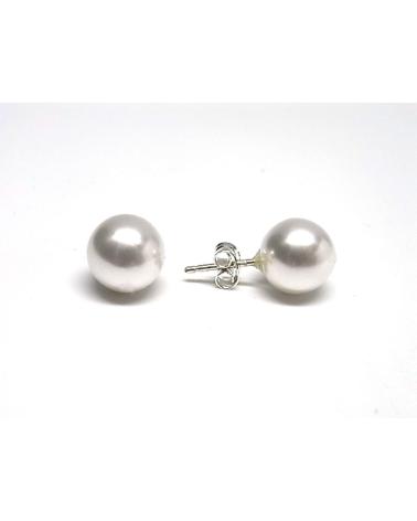 MINOPLATA PENDIENTES DE PERLA 10 MM EN PLATA DE LEY