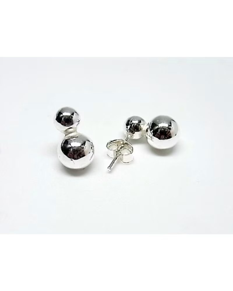 MINOPLATA BOUCLES D´OREILLES TOI ET MOI EN ARGENT STERLING 5 ET 7 MM