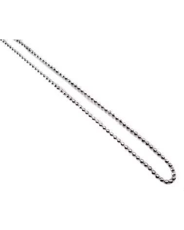 MINOPLATA CADENA EN PLATA RODIADA CON BOLAS DIAMANTADAS 45 CM
