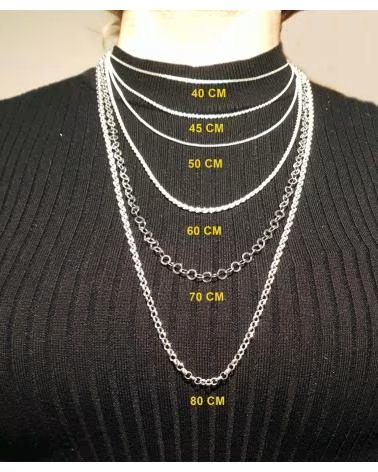MINOPLATA CADENA EN PLATA RODIADA CON BOLAS DIAMANTADAS 45 CM
