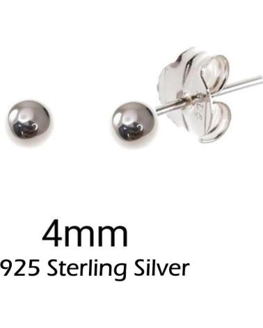 MINOPLATA PENDIENTES DE BOLA 4 MM EN PLATA DE LEY