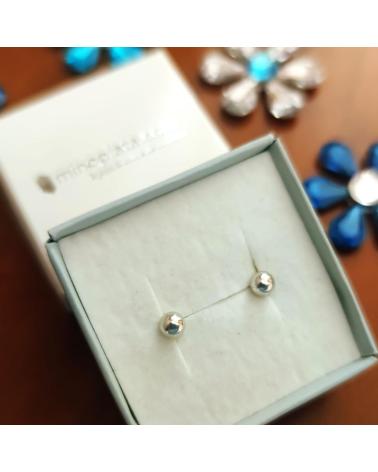 MINOPLATA PENDIENTES DE BOLA 4 MM EN PLATA DE LEY