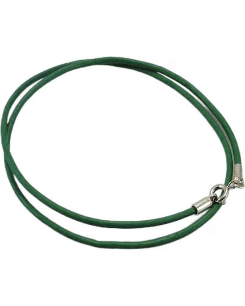 MINOPLATA GRÜNES LEDERBAND MIT STERLINGSILBERVERSCHLUSS 40 CM