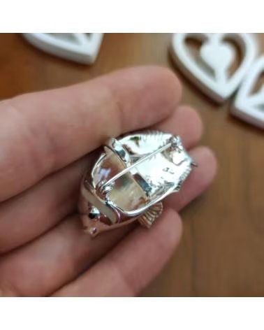 MINOPLATA SPILLA CIONDOLO PESCE IN ARGENTO STERLING E MADREPERLA