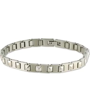 MINOPLATA PULSERA DE ACERO CON ESLABONES COMBINADOS MATE Y BRILLO