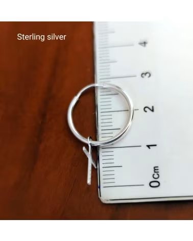 MINOPLATA AROS DE PLATA DE LEY 17 MM CON CRUZ COLGANTE
